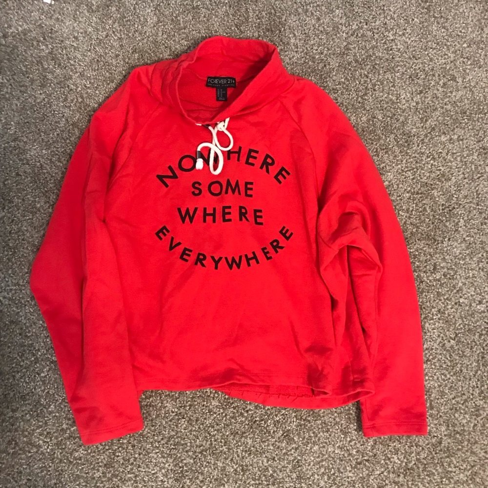 Red Graphic Turtleneck Sweater